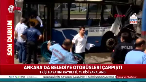 Ankara’da iki EGO otobüsü çarpıştı