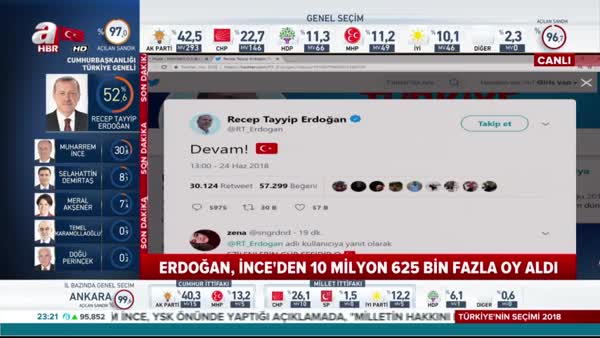 Cumhurbaşkanı Erdoğan'dan 'devam' tweeti