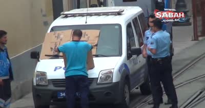 İstanbul’a hava durumu uyarısının ardından Taksim’de polis aracına dolu önlemi