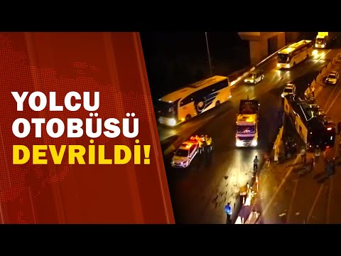 Yolcu Otobüsü Devrildi!