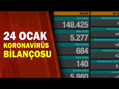 Türkiye'nin 24 Ocak Koronavirüs Tablosu 