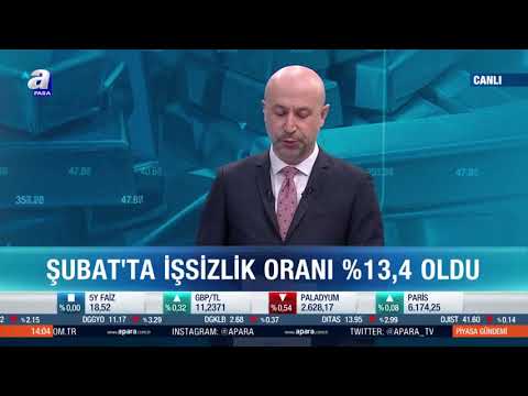 Şubat'ta İşsizlik Oranı %13,4 Oldu / Piyasa Gündemi / A Para / 12.04.2021