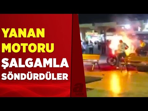 Adana’da ilginç olay! Asker uğurlamasında yanan motoru şalgam ile söndürdüler