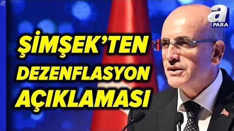 Hazine Ve Maliye Bakanı Mehmet Şimşek: Dezenflasyon Süreci Başladı | A Para